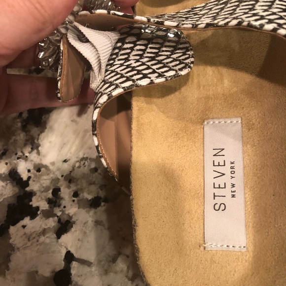 Steven New York by Steve Madden Stas Somers Gemstone Cork Footbed Sandals - Picture 7 of 10